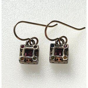 Patricia Locke Multicolor Crystal square Drop Dangle Earrings